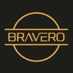 Escrita amarela Bravero e fundo preto